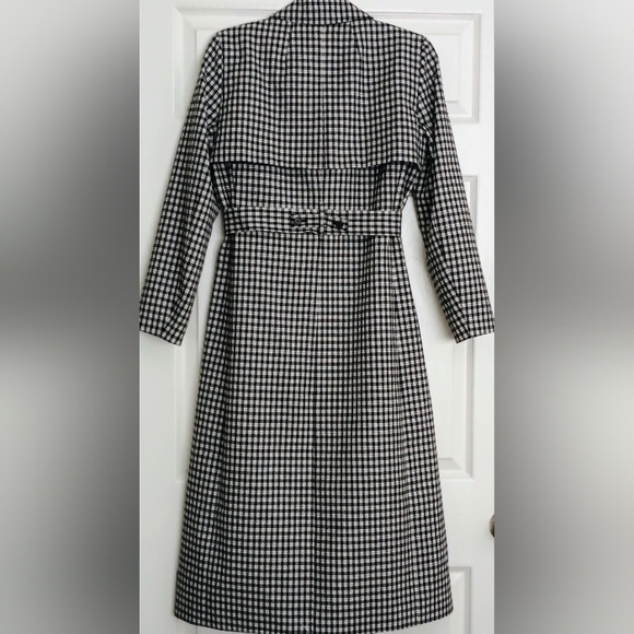 NWT S J.CREW COLLECTION Black Harriet Trench Coat in English Gingham - Picture 2 of 10